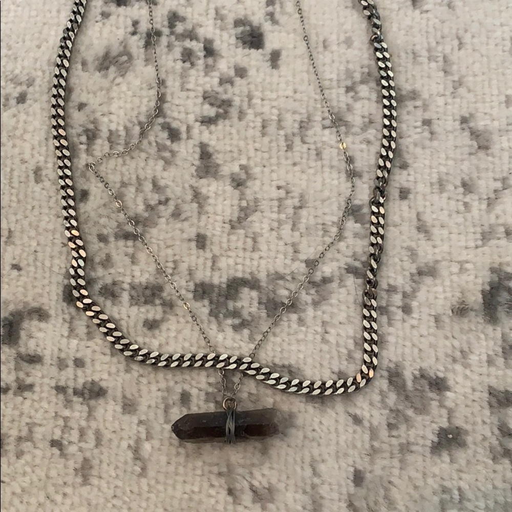 Bones and feather collective layered necklace.